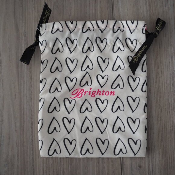 9 Brighton Jewelry Pouch Lot Set of 9 Drawstring Bags with Logo Prints & Hearts - Picture 3 of 11